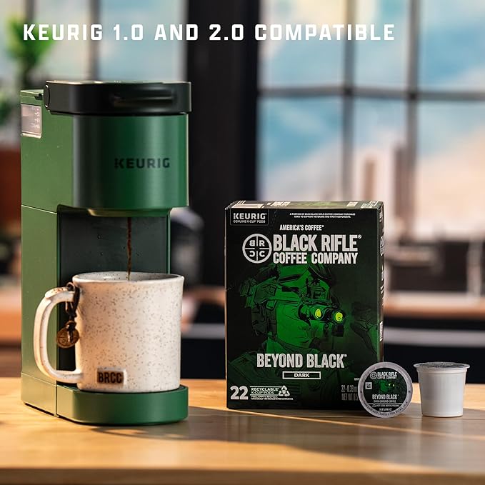 Black Rifle Coffee Company Dark Roast K Cups - Single Serve K Cups Coffee Pods - Kcup Pods Compatible with Keurig 1.0 & 2.0 - Made from Pure Arabica Beans (Beyond Black, 84 Count)