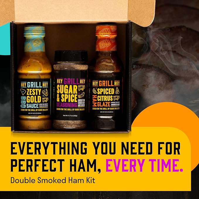 Hey Grill Hey | Ham Rub & Ham Glaze Seasoning Kit | Smoked Pulled and Spiral Ham recipes. | Double Smoked Ham Kit