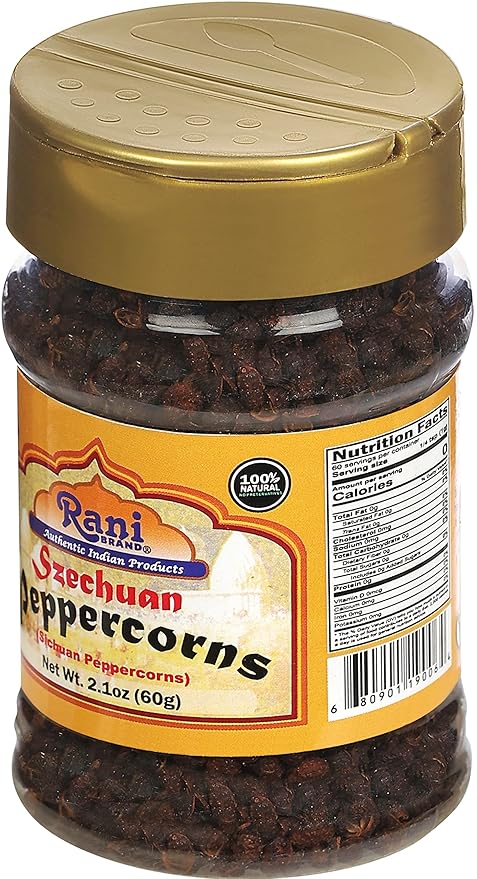 Rani Szechuan Peppercorns (Sichuan Peppercorns) 2.1oz (60g) PET Jar ~ All Natural | Gluten Friendly | Non-GMO | Perfect size for Grinders!