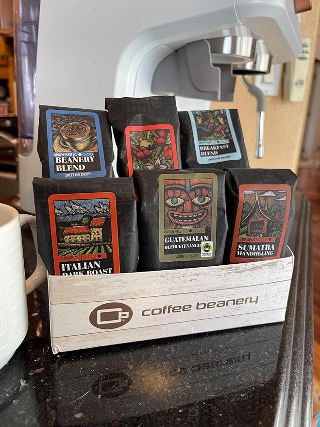 Right Roast Coffee Sampler, 6 - One Pot Sample Bags of coffee, light, medium and dark roasts