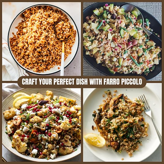 Marsh Hen Mill Farro Piccolo Semi Pearled Ancient Grains | Fast Cooking Farro Grain Organic | Ideal for Healthy Cooking or as a Nutrient-Rich Side | Certified Organic Einkorn Wheat - 24 Oz