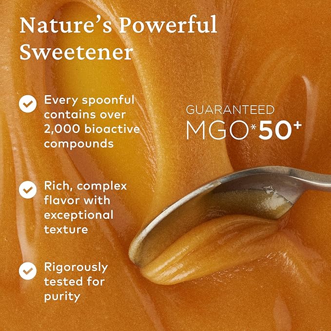 Comvita Manuka Honey MGO 50+ Multifloral - Raw Manuka Honey New Zealand, Pure & Unpasteurized for Tea & Wellness, Superfood Sugar Alternative, Wild, Non-GMO - 250g (8.8 oz)
