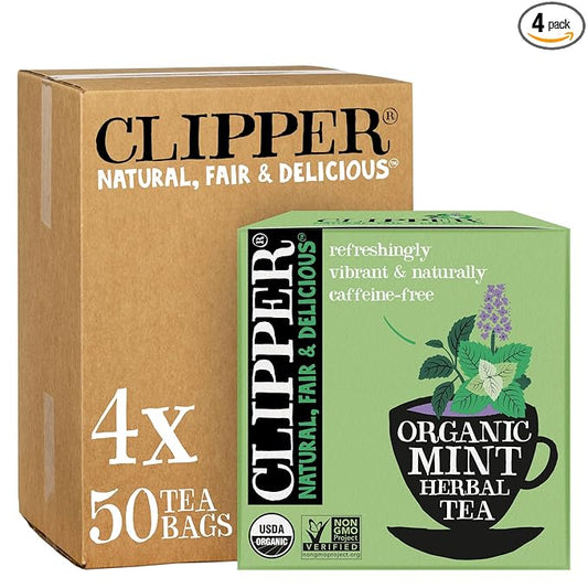 Clipper Tea Mint Herbal Teabags ??Caffeine Free, USDA Organic, Great Hot or Iced ??Refreshing, Natural, Fair & Delicious ??200 Tea Bags