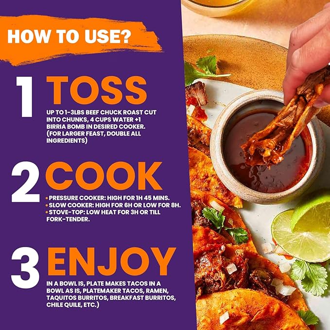 Birria Bomb Balls Seasoning, Authentic Mexican Stew Spice Mix for Tacos, Burritos, Nachos, and Quesadillas, Made with Real Mexican Seasoning, and Spices for Quick and Flavorful Meals