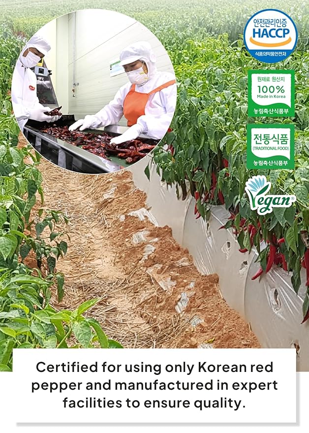Korean Food Haetnim Maeul 100% Korean Red Chili Powder | Large Particle Powder For Stir Fry and Seasoning 3.5oz(100g) | Vegan, NO MSG