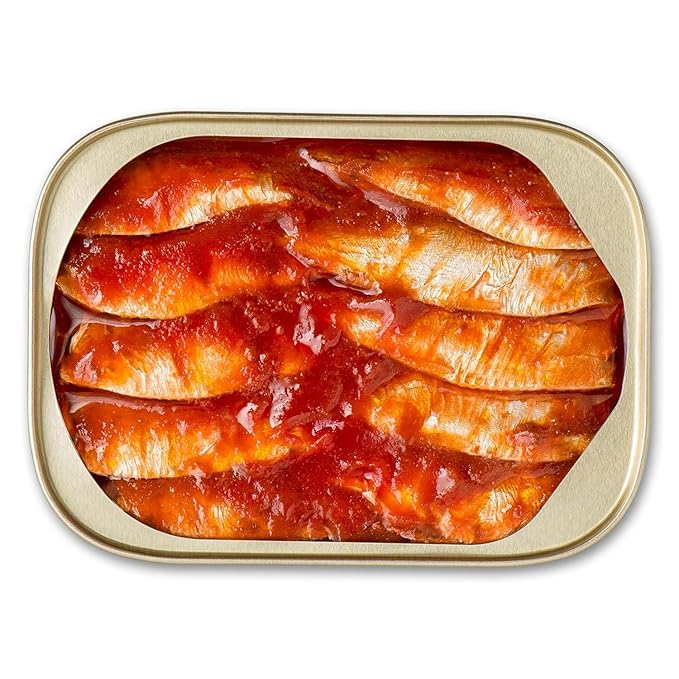 King Oscar Premium Sardines in Zesty Tomato Sauce, 3.75 Ounce Cans (Pack of 12), Wild Caught Canned