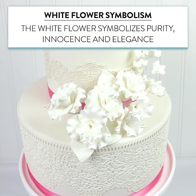 Sugar Blossom Cake Spray – Gumpaste Flowers for Cake Decorating – White Cherry Blossoms with Green Leaves – 1 Count by Chef Alan Tetreault