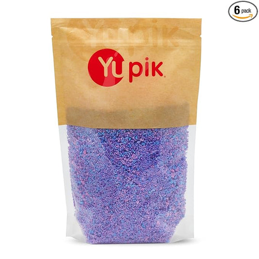 Yupik Cotton Candy Flavored Sprinkles, 2.2 lb (35.2 oz) Pack of 6, Low Sugar, Kosher, Cholesterol-Free, Fat-Free, Perfect for Baking and Decorating Ice Cream, Cakes, Cookies, Cupcakes, and Donuts