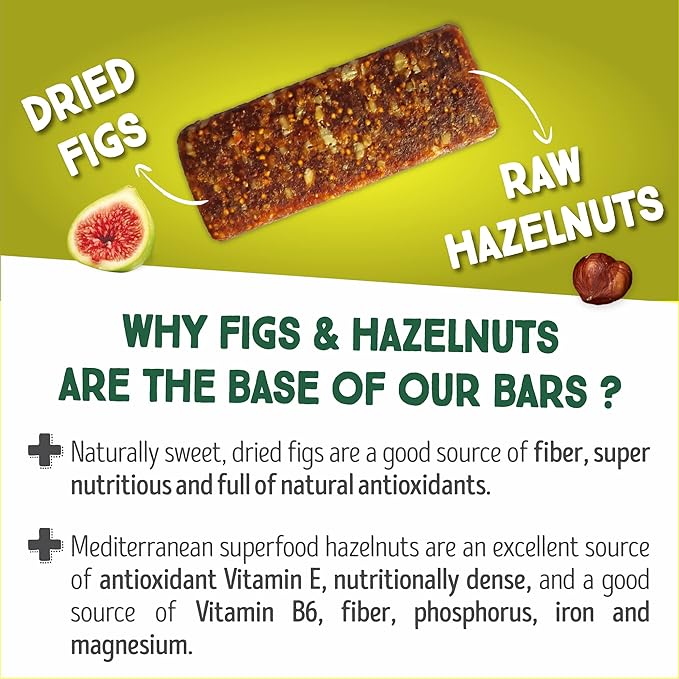 Happy Village Organic Fig & Nut Bar, ORIGINAL FIG | Only 2 Ingredients, Gluten Free, No Added Sugar, Kosher, Non-GMO, Vegan, Good Source of Fiber | Organic Healthy Snack Bars (16 bars, 1.4 OZ each)