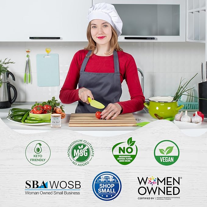 FLORIDA PURE Garlic Sea Salt 80+ Mineral Sea Salt Unrefined Garlic Salt, Non Iodized, Natural Sea Salt for Baking, Cooking, Seasoning & Enhancing Taste, Rich in Taste Flaky Sea Salt (1.8 oz Jar)