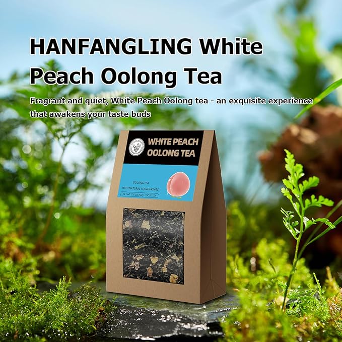 HANFANGLING White Peach Oolong Tea and Strawberry Black Tea, Natural Loose Leaf Tea,The Choice for Enjoying a Beautiful Life,Tea Lover's Gift (White Peach Oolong Tea + Strawberry Black Tea)