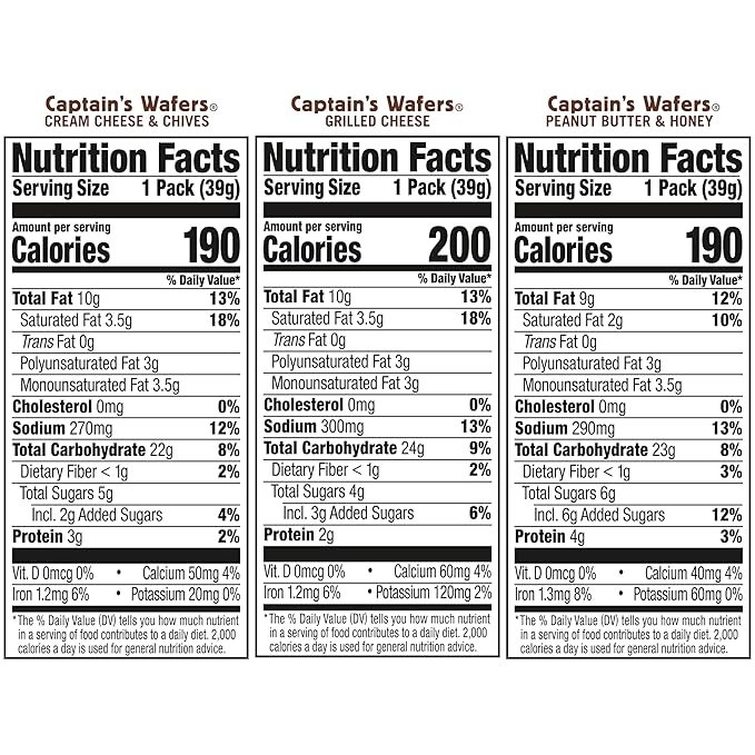 Lance Sandwich Crackers, Captain's Wafers, Variety Pack, 10 Individual Packs, 6 Sandwiches Each