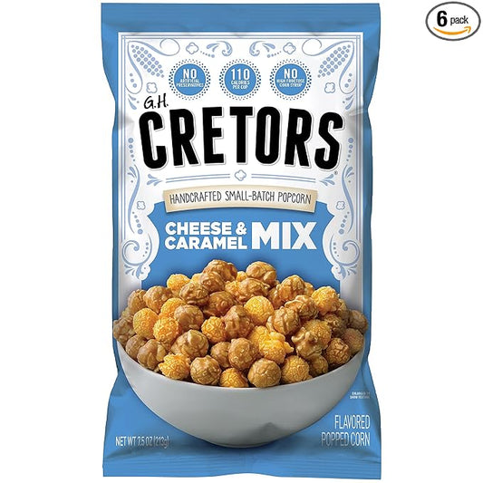 G.H. Cretors??Gourmet Caramel Corn Popcorn ??Irresistible Cheese & Rich Caramel Flavor in Convenient Individual Bags, 7.5 Oz (6 Pack)