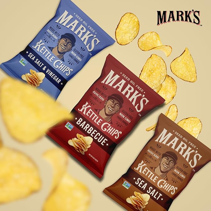 MARK???Kettle Cooked Avocado Oil Potato Chips, Variety Pack ??Seed Oil & GMO Free | 3-Flavor Variety Pack, 5 oz (Pack of 3) | Gluten Free, Non-GMO Chips for Clean & Healthy Snacking