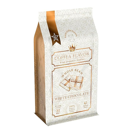 White Chocolate Flavored Whole Bean Coffee ??100% Arabica, Organic, No Artificial Sweeteners, Naturally Flavored, Medium Roast, Single Origin ??by Coffea Flavor