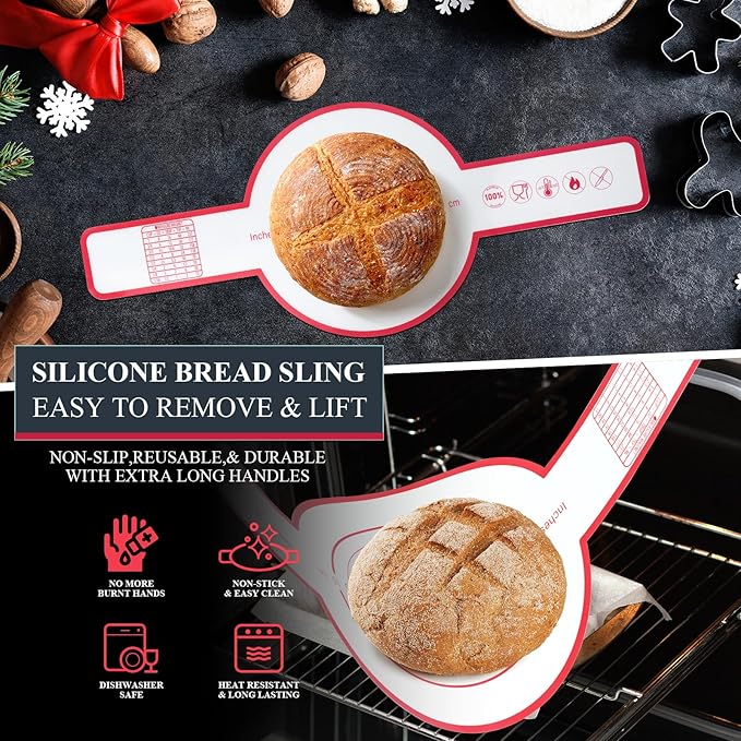 Complete Sourdough Starter Kit - Sourdough Bread Baking Supplies, 2 x 34oz Glass Jars, Silicone Proofing Baskets (Oval 11.6" & Round 10.8"), Ideal Gift for Home Bakers, Women, Moms & Baking