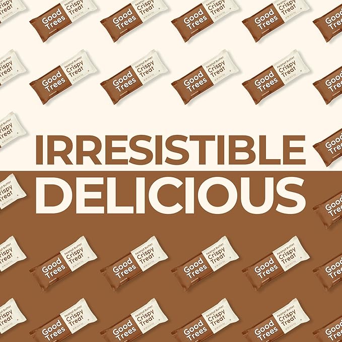 Good trees Rice Crispy Treats, Gluten-Free Snack Bars with Peanut Butter 12 Count