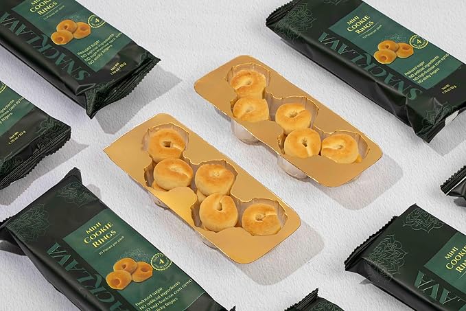 Snacklava Mini Cookie Rings - 6 Pack (10 Pieces per Pack) - No Artificial Colors or Preservatives - 4 Clean Ingredients