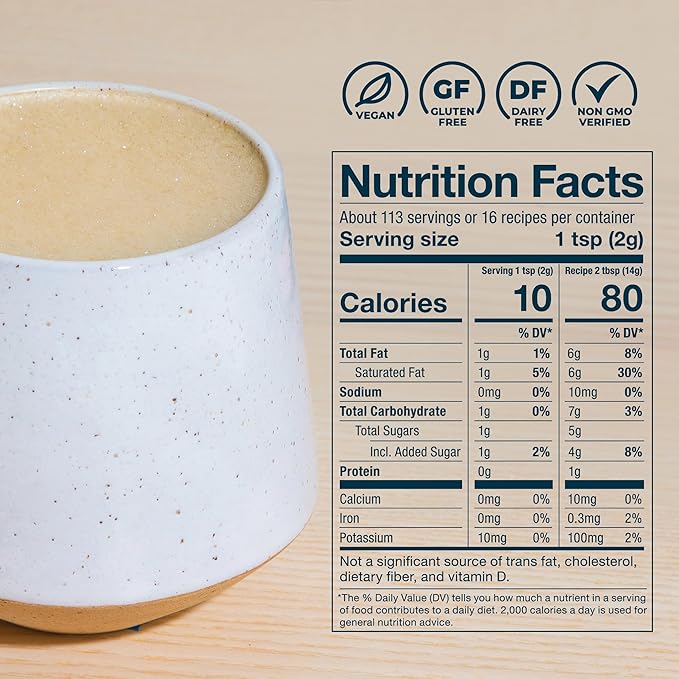 Laird Superfood Non-Dairy Superfood Creamer - Coconut Powder Coffee Creamer - Sweet & Creamy - Gluten Free, Non-GMO, Vegan - 16 oz. Bag, Pack of 1