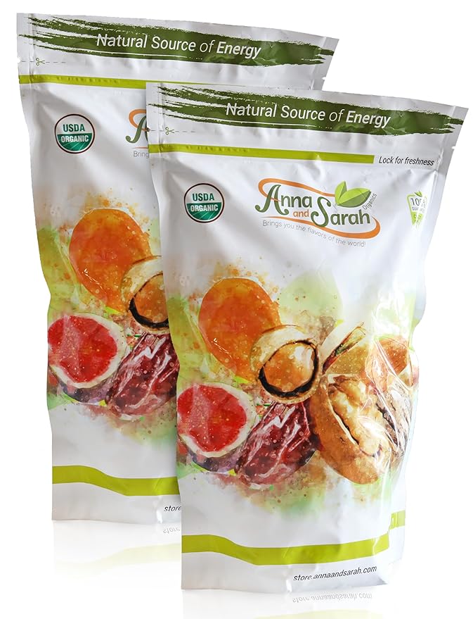 Anna and Sarah Organic Raw Walnuts-Halves & Pieces 32 Oz -100% Natural, No Preservatives, Non-GMO, Kosher, Vegan, No Salt, Shelled Walnuts for Baking Salads Snacks 2 Lbs in Resealable Bag (2 PACK)