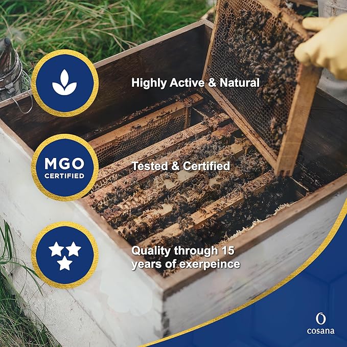 Cosana Manuka Honey 850 MGO + 250g – 100% Pure - Bottled, sealed, and certified in New Zealand