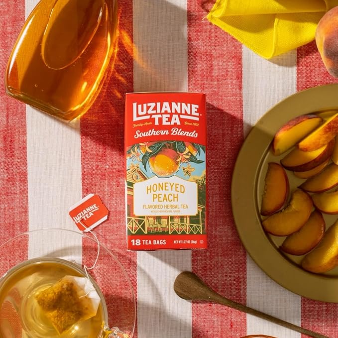 Luzianne Southern Blends Honeyed Peach Flavored Herbal Tea Bags, 18ct (Pack of 1)