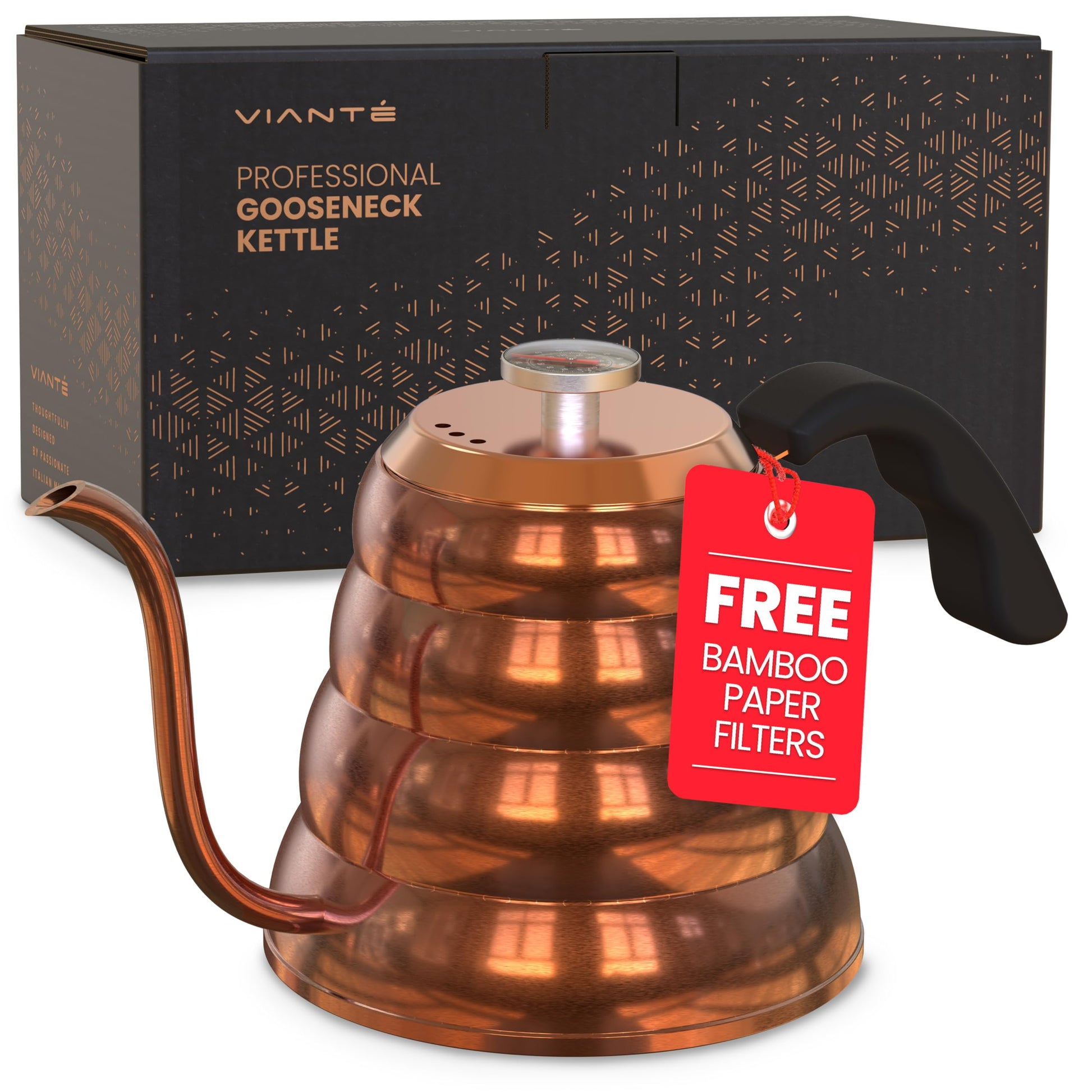 Viante Gooseneck Stovetop Pour Over Coffee Kettle, Built-in Thermometer
