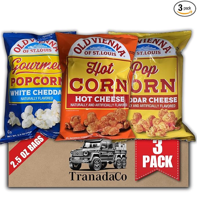 Old Vienna of St. Louis Popcorn Variety 2.5oz Bags, 3-Pack Assorted Flavors Snack (by TranadaCo)