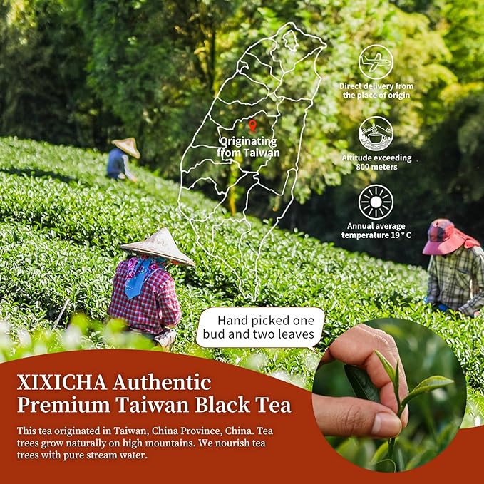 XIXICHA Taiwan Tea Black Tea Loose Leaf Red Jade Grade AAA Ruby Sun Moon Lake Taiwan High Mountain Tea 3.53oz/100g ?경ë??????경ë?????????’쬂??"<div>