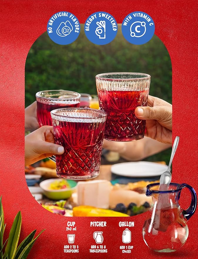 Klass Aguas Frescas | Drink Mix Mexican Variety Pack | Horchata Limeade Hibiscus & Tamarind Drinks | Flavors From Natural Sources, No Artificial Flavors, With Vitamin C (Makes 7 to 9 Quarts) 14.1 Oz Family Pack (4-Pack)