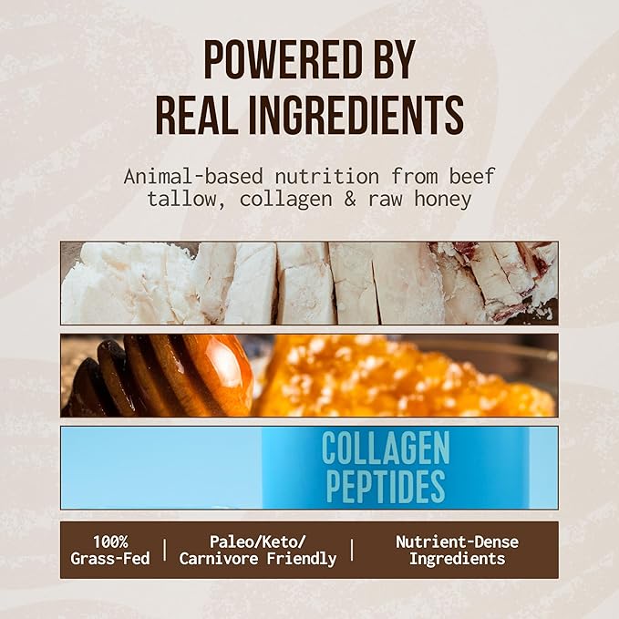 PRIMA ANCESTRAL PROTEIN BAR Grass Fed Protein Bars, 7 Pack ??Animal-Based Protein Bar with Beef Tallow, Raw Honey, Seed Oil Free, Low Carb, Gluten-Free ??Healthy, Energy Snacks for Clean Lifestyle (7 Pack, Salted Caramel)