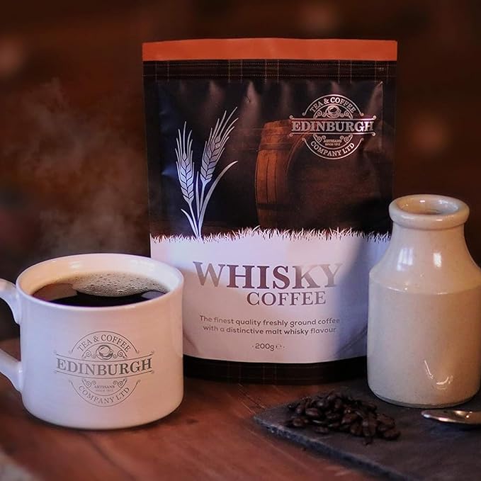Edinburgh Tea & Coffee Company, Whisky Flavored Ground Coffee, 7oz Bag (Pack of 1)