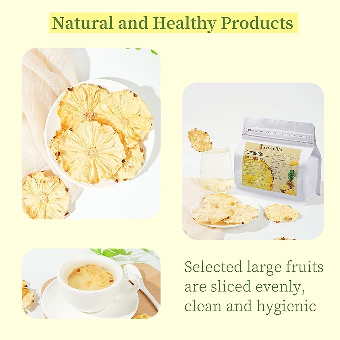 Dried Pineapple Slices,Dehydrated Pineapple Slices 8.82oz/250g Perfect for Cocktails,Fruit Tea, Garland, Crafts and Baking Sweet Wheels for Garnish, 100% Natural No Additives No Added Sugar