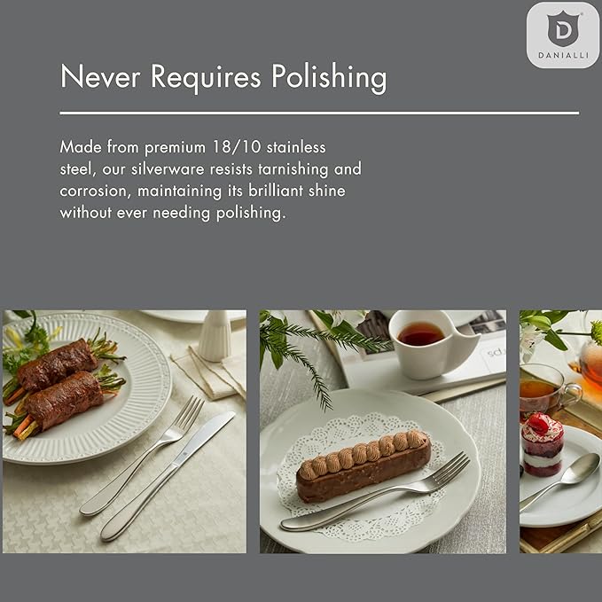 Silverware Set for 4 | 18/10 Stainless Steel Flatware Set | Mirror Finish, Heavy-Duty, Dishwasher Safe, Elegant & Durable, Built to Last (20-Piece, Marettimo)