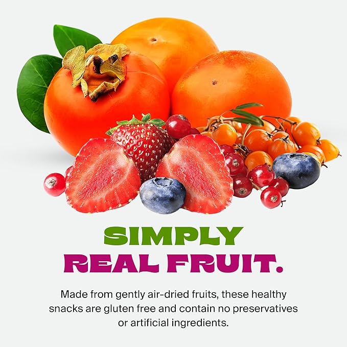 Whitney Jordan Naturals Air-Dried Fruit Variety Pack | 2 Individual Packs ??Super Berry Medley & Persimmon Slices | Gluten-Free, Non-GMO, Vegan Snack | Real Fruit for Clean Snacking | 32 Oz