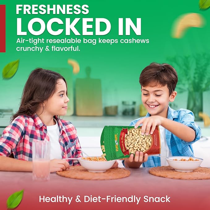 Raw Whole Unsalted Cashews ??5 lbs.- Premium Quality Kosher Raw Cashews By We Got Nuts ??Oil-Free Natural, Healthy & Diet-Friendly Snack ??Gourmet Savory Flavor ??Air-Tight Resealable Bag Package