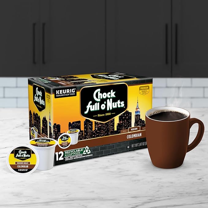 Chock full o’Nuts Variety Pack Keurig K-Cup Pods for Keurig Brewers – Premium Arabica, Mild, Medium and Dark Roast – Single Serve – 4 Packs of 12 K-Cup Pods
