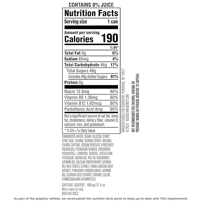 Rockstar Energy Drink, Fruit Punched, 12oz Sleek Cans (8 Pack)