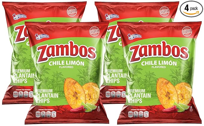 Zambos Plantain Chips Chile Limon (Pack of 4)