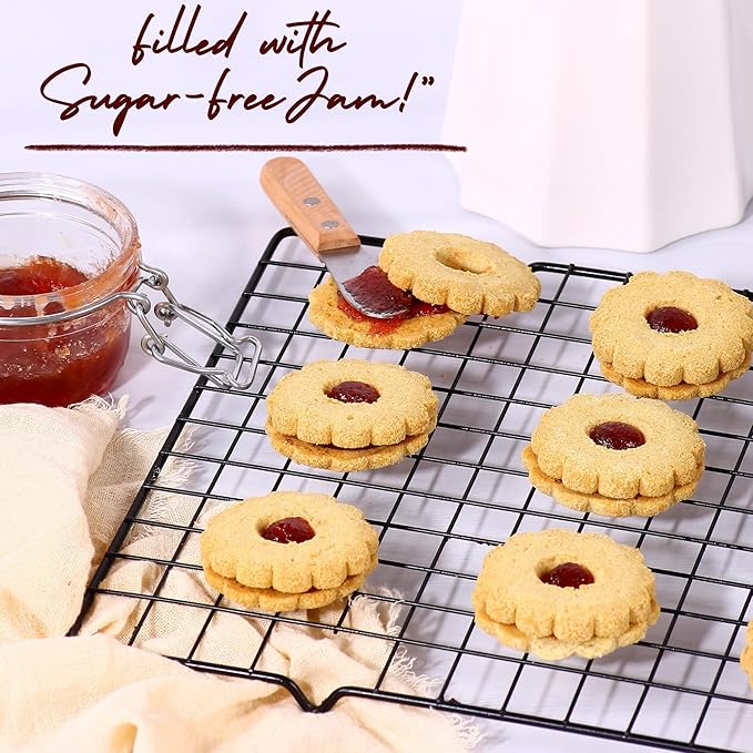 Sugar Free Cookies by Stern?™s Bakery | [10 Count] Strawberry Filled Linzer Tarts | Sugar Free Cookies and Snacks for Diabetics | Low Carb Snacks for Adults