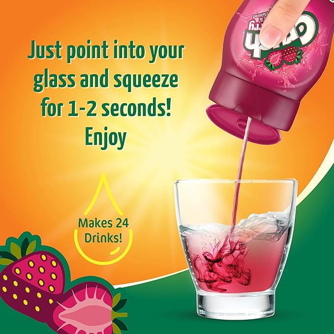 Crush, Strawberry, Liquid Water Enhancer ??New, Better Taste! (4 Bottles, Makes 96 Flavored Water Drinks) ??Sugar Free, Zero Calorie