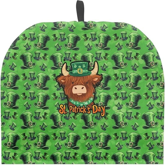 St. Patrick's Day Tea Cozy for Kitchen Home Tea Pot Lucky Irish Shamrock Insulation Teapot Cozies Tea Pot Cover Kitchen Accessory for Hounsewife Gift Tea Pot Cover
