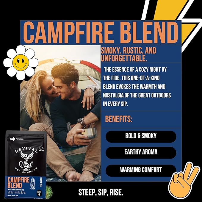 Revival Tea Company Campfire Blend - Lapsang Souchong Black Tea Blend - Loose Leaf 6 Ounces