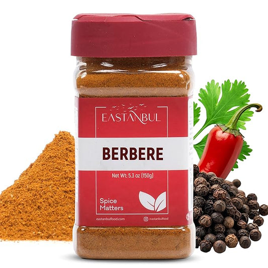 Eastanbul Berbere Spice Blend, 5.3oz Berbere Spice Ethiopian Authentic Mix, Berbere Seasoning Medley, AKA Berberre Spice, Barbere, For Exotic Ethiopian Cooking & Much More