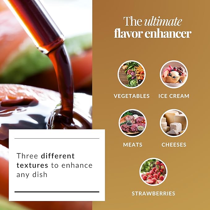 MANICARDI Set of 3 Condiments with Balsamic Vinegar of Modena PGI - Selected with Three Different Degrees of Density - Made in Italy, 100 ml Each