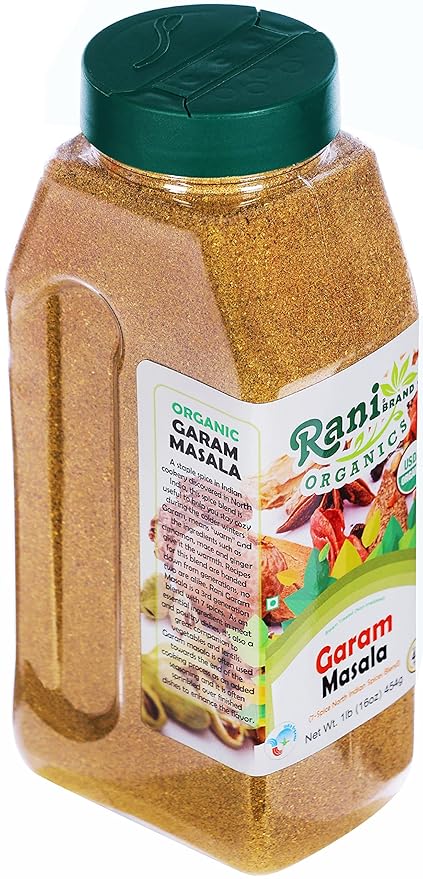 Rani Organic Garam Masala (7-Spice North Indian Spices Blend) 16oz (1lb) 454g PET Jar ~ All Natural | Salt-Free | Vegan | Gluten Friendly | NON-GMO | Indian Origin | USDA Certified Organic