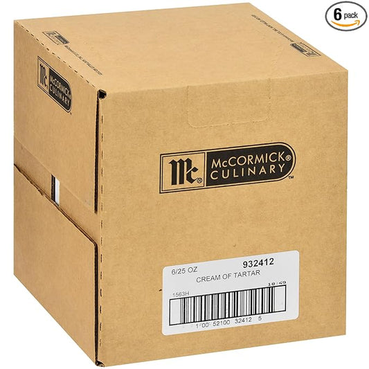 McCormick Culinary Cream of Tartar, 25 oz (Pack of 6) - Six 25 Ounce Containers of Cream of Tartar Powdered Thickening Agent for Egg Whites, Meringues, Angel Food Cake, Cookies, and More