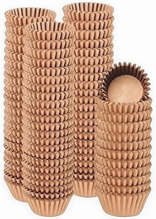 qiqee 600 Count Mini Cupcake Liners Natural Muffin Liners Food Grade Brown Baking Cups Paper No Smells竊늆mall Sizeç«?"<div>