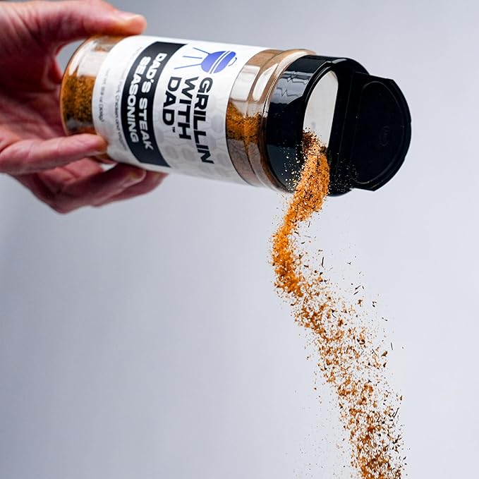 Grillin With Dad Steak Seasoning - Great Tasting Beef Seasonings - Contains Herb, Garlic and Spices - Best Steak Seasoning for Grilling & Smoking