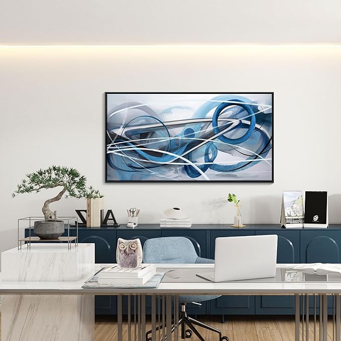 YDYSUNE Blue Abstract Wall Art Modern Canvas Wall Paintings Abstract Artwork for Living Room Pictures for Bedroom Wall Decor Office Home Decor Artwork for Walls 24횞48IN